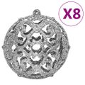 vidaXL 111-dielna sada vianočných ozdôb strieborná polystyrén