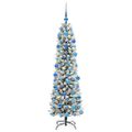 vidaXL Umelý vianočný stromček Biela 180 cm PVC, kov a plast
