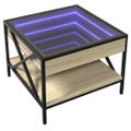 vidaXL Konferenčný stolík s nekonečnými LED dub sonoma 50x50x38 cm