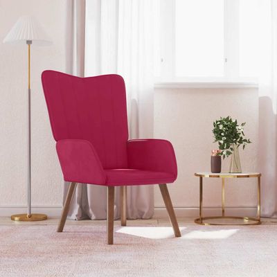 vidaXL Relaxačné kreslo, vínovo červené, zamat