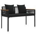 vidaXL Vonkajšia lavička 2 -Seater 117 x 54 x 74.5 cm polyratan Čierna