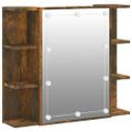 vidaXL Zrkadlová skrinka s LED dub sonoma 70x16,5x60 cm