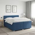 vidaXL Posteľ boxspring s matracom Modrá 200 x 200 cm Látka
