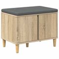 vidaXL Predsieňová lavica s vankúšom Sonoma dub 60 x 38 x 46 cm