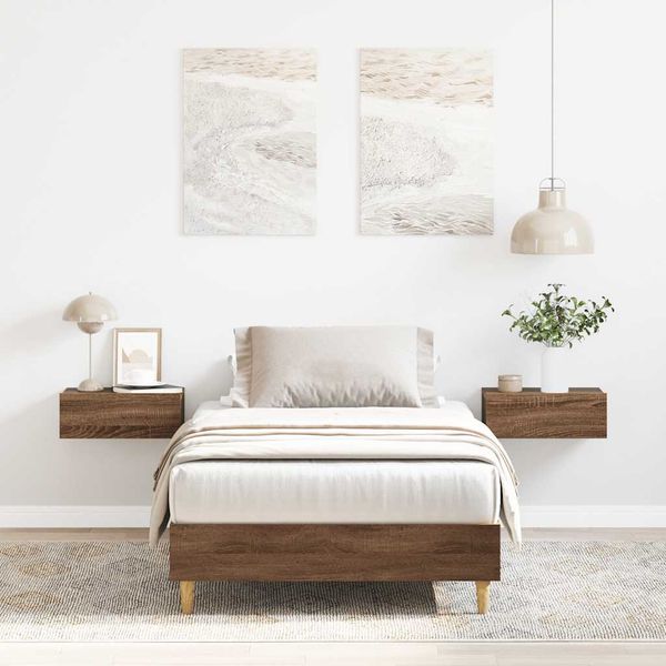 vidaXL Posteľný rám bez matraca hnedý dub 75x190 cm kompozitné drevo
