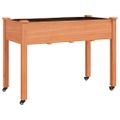 vidaXL Kvetináč s kolieskami a vložkou hnedý 118x59x80cm jedľový masív
