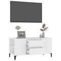 vidaXL TV skrinka biela 102x44,5x50 cm spracované drevo