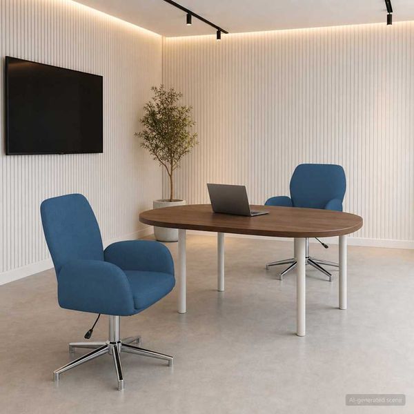 vidaXL Otáčacie stoličky k stolu 2 ks 54 x 58 x 90 cm Modrá Látka