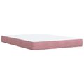 vidaXL Posteľ boxspring s matracom Ružová 140 x 200 cm Zamat