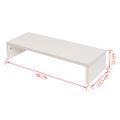 vidaXL Stojan na monitor z drevotriesky, 60x23,5x12 cm, biely