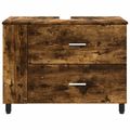 vidaXL Kozmetický stolík do kúpeľne Dymový dub 80 x 35 x 60 cm