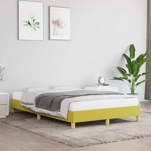 vidaXL Posteľ bez matraca zelená 120x200 cm látka