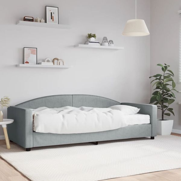 vidaXL Denná posteľ s matracom bledosivá 90x200 cm látka
