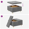 vidaXL Ottoman s Úložným Priestorom Tmavo šedá 80 x 80 x 45 cm Zamat