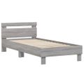 vidaXL Posteľný rám s čelom sivý sonoma 75x190 cm kompozitné drevo