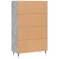 vidaXL Vysoká skrinka betónová sivá 69,5x31x115 cm kompozitné drevo