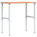 vidaXL Pracovný stôl bledohnedý 100x60x(71,5-98)cm buk. masív obdĺžnik