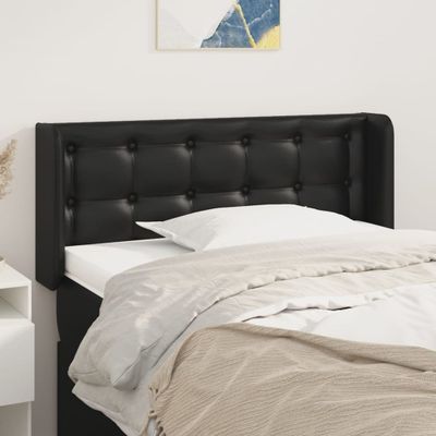 vidaXL Čelo postele so záhybmi čierne 103x16x78/88 cm umelá koža