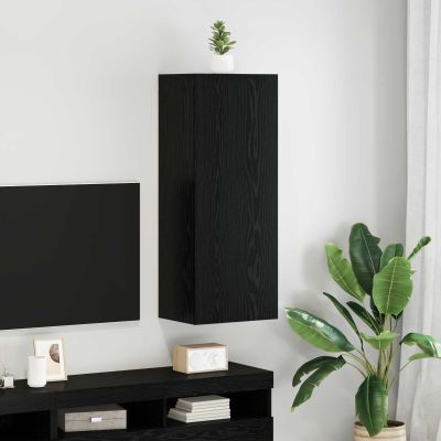 vidaXL TV nástenná skriňa Nástenný Čierny dub 40,5 x 30 x 102 cm