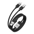 BWOO Braided 2-v-1 kábel USB-C - USB-C a Lightning 1m 100W/27W čierny