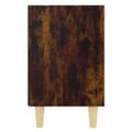 vidaXL Nočný stolík s nohami z masívneho dreva dymový dub 40x30x50 cm