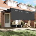 vidaXL Rám markízy Žltá a biela 350 x 250 cm Polyester s PU povrchom
