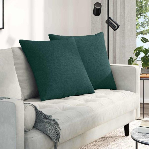 vidaXL Vankúše na pohovku 2 pcs Tmavozelená 60 x 60 cm látka
