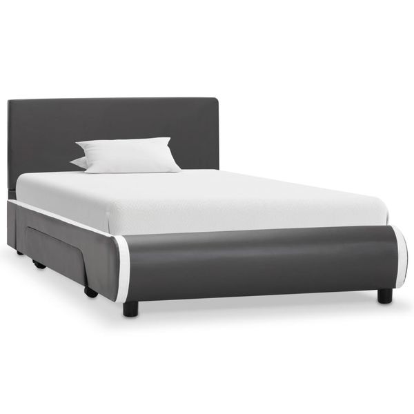 vidaXL Posteľný rám so zásuvkami antracitový 100x200 cm umelá koža