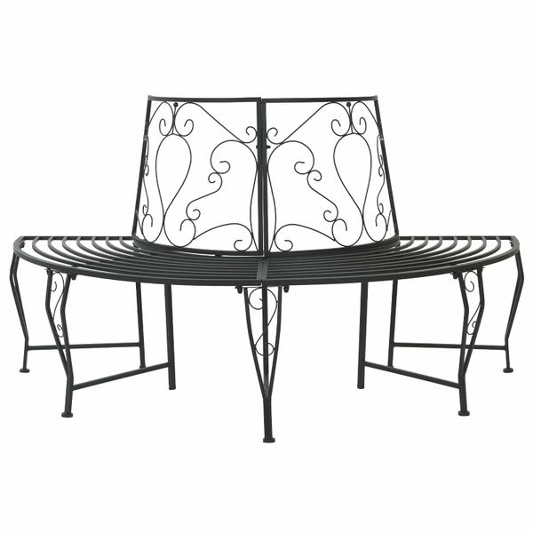 vidaXL Stromová lavička 4-Počet miest 160 x 80 x 89 cm Oceľ Čierna