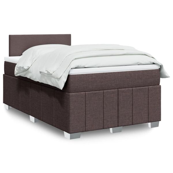 vidaXL Boxspring posteľ s matracom tmavohnedá 120x190 cm látka