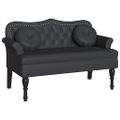 vidaXL Chesterfield lavica Čierna 120,5 x 65 x 75 cm Umelá koža