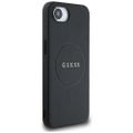 Guess HC MagSafe PU Grained Gold Ring case for iPhone 16e Black