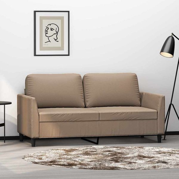 vidaXL 2-miestna pohovka kapučínová 140 cm umelá koža