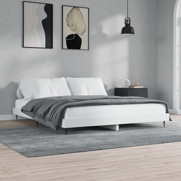 vidaXL Posteľný rám bez matraca biela 180x200cm kompozitné drevo