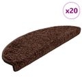 vidaXL Schodové rohože 20 ks 65x21x4 cm hnedé polkruhové veľké