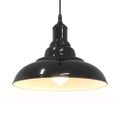 vidaXL Závesná lampa s nastaviteľnou výškou E27 lesklá čierna Ø 31 cm kovová