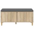 vidaXL Predsieňová lavica s vankúšom Sonoma dub 100 x 38 x 46 cm