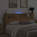 vidaXL Čelo postele s LED osvetlením Dub artisan Kompozitné drevo