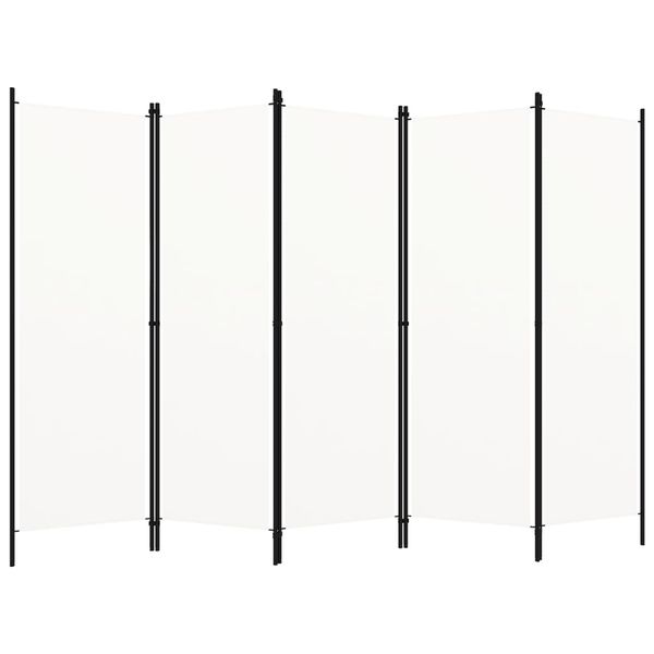 vidaXL 5-panelový paraván biely 250x180 cm