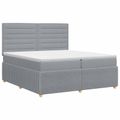 vidaXL Posteľ boxspring s matracom Svetlosivá 200 x 200 cm Látka