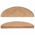 vidaXL Schodové rohože 15 ks 56x17x3 cm béžové, polkruhové