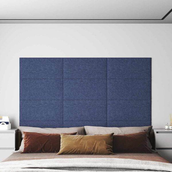 vidaXL Nástenný čelník 12 pcs 60 x 30 cm Modrá látka
