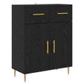 vidaXL Highboard Čierny dub 69,5 x 34 x 180 cm Kompozitné drevo