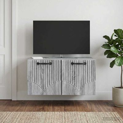vidaXL Nástenná TV skrinka Nástenný Sivá sonoma 59,5 x 41 x 30 cm