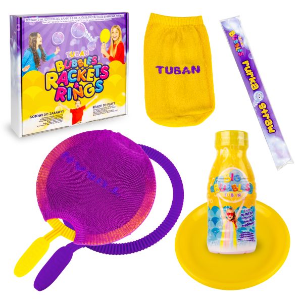 Sada Rakety a obruče na bubliny + tekutina 250 ml