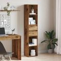 VidaXL knižnica Old Wood 36x30x171 cm Engineered Wood