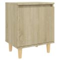 vidaXL Nočný stolík s nohami z masívneho dreva dub sonoma 40x30x50 cm