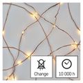 LED vianočný nano reťazec medený, 4 m, vonkajší aj vnútorný, teplá biela, časovač