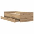 vidaXL Rám postele Remeselný dub 90 x 200 cm Masívne borovicové drevo