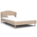 vidaXL Posteľ s matracom s pamäťovou penou béžová 90x200 cm látková